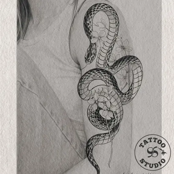 Laura - Snake w. flowers 