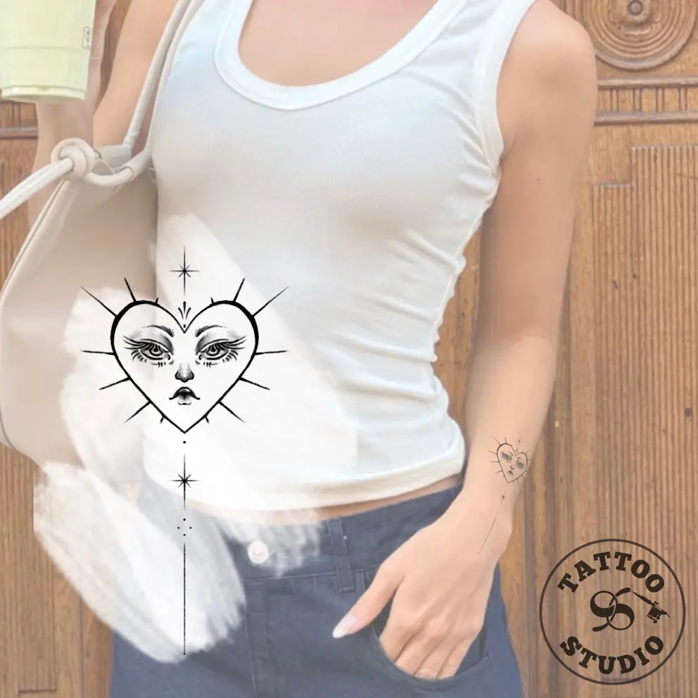 Frederikke - Face heart fine line 